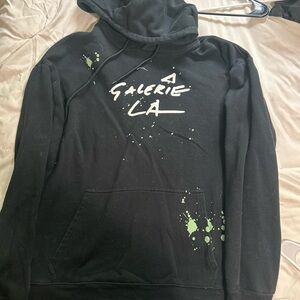 Black Hoodie with Green Accents